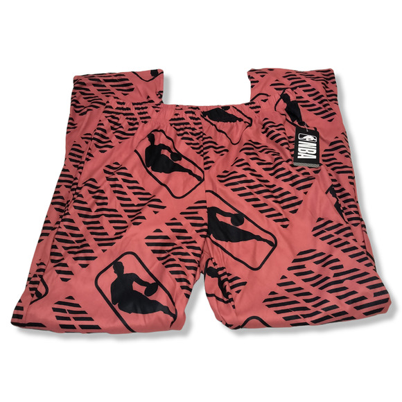 NBA Other - NBA Basketball Pants Lounge Mens Medium Fleece Red Black Elastic Waist NWT
